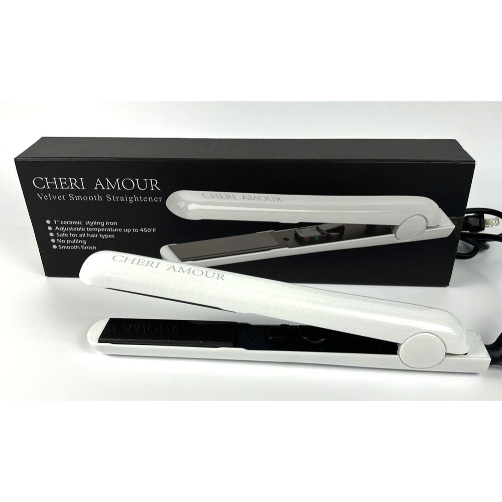 NEW! Cheri Amour 450° PORCELAIN CERAMIC 1" Flat Iron Hair Straightener